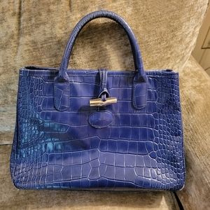 Longchamp Roseau Croc handbag